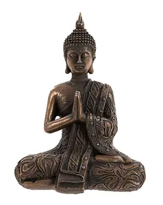 Mystic Thai Buddha Sculpture in Lotus Position Bronze