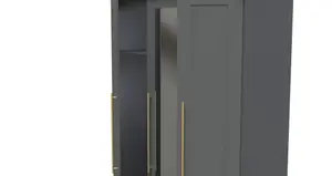 Helmsley Tall Triple Mirror Wardrobe in Dusk Grey (Ready Assembled)