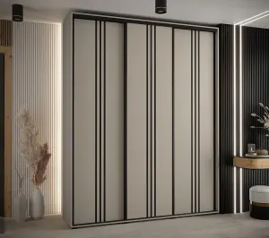 Elegant Dakota VI Sliding Door Wardrobe 2000mm - Expansive Storage with Three Doors, Hanging Rails, and Shelves H2350mm D600mm