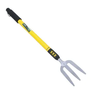 Telescopic Extendable Garden Fork Weeder Weeding 3 Pronged 25in to 37in