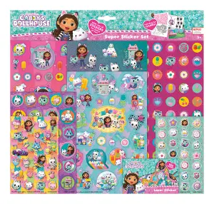 Gabby's Dollhouse Super 300 Sticker Set Childrens Arts & Crafts Creative Kit