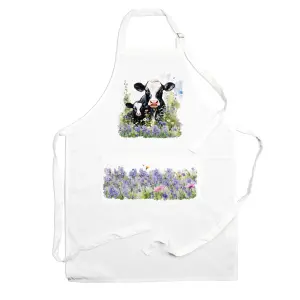 Purely Home Friesian Cow & Calf  Apron - Countryside Farm Kitchen Cooking & Baking Gift