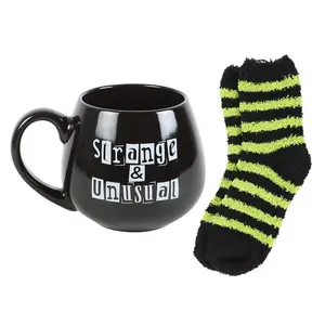 Something Different Strange And Unusual Mug and Sock Set Black/Green (One Size)