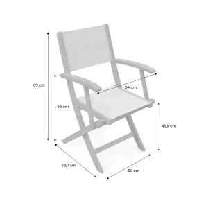 sweeek. Pair of foldable wooden garden chairs Almeria Black 54x58.7x89 cm