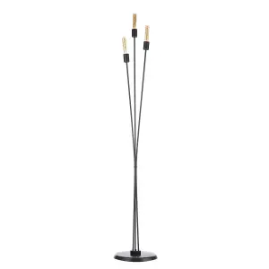 Luminosa Billy 3 Light Multi Arm Floor Lamp, Black