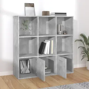 Berkfield Book Cabinet Concrete Grey 98x30x98 cm Engineered Wood