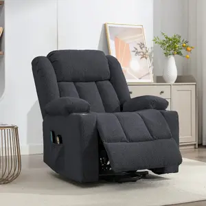 Lovell Electric Lift Assist Riser Recliner with Massage and Heat - Dark Grey