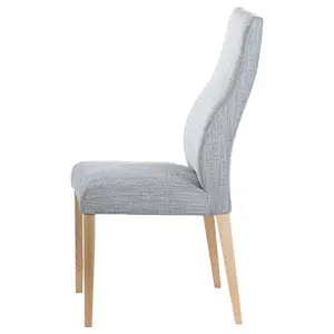 Feodosiy Upholstered Dining Chair (Set of 2) Light Grey / Beech