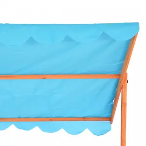 Oypla Childrens Wooden Garden Sand Pit with Adjustable Canopy Sun Shade