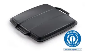 Durable DURABIN ECO 90L Recycled Plastic Square Bin Lid - Black