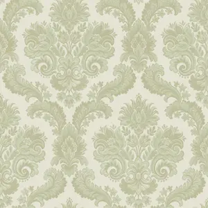 Galerie Italian Style Green Traditional Floral Damask Wallpaper Roll