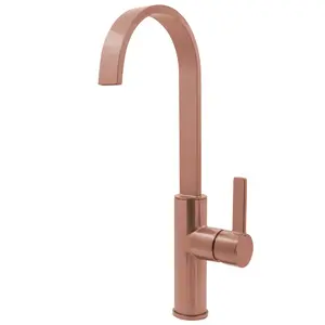 Francis Jeroni Swept Spout One Handle Copper Cold Open Mono Kitchen Mixer Tap