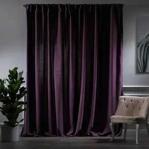 Extra Long & Extra Wide Decorative Curtain Single Panel Purple / 140cm Width x 200cm Drop