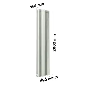 Acova White 4 Column Radiator, (W)490mm x (H)2000mm