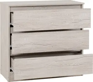 Malvern 3 Drawer Chest in Beige Urban Snow Finish Recessed Handles