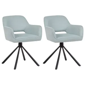 Set of 2 Chairs LOURES Mint Green