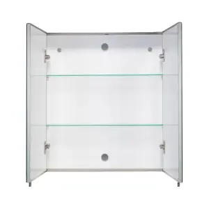 Croydex Finchley Double Bathroom Wall cabinet With 2 mirror doors (H)690mm (W)600mm