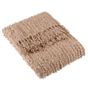 HOEM Arvo Boucle Yarn Woven Fringed Throw