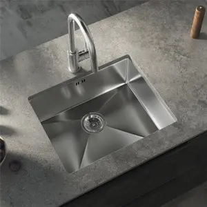 Liquida EL540BS 1.0 Bowl Brushed Steel Undermount Kitchen Sink With Waste