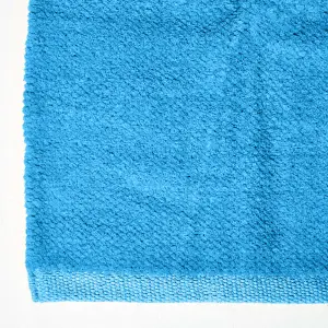 Homescapes Chenille Plain Cotton Extra Large Rug Blue, 110 x 170 cm