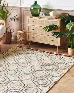 Cotton Area Rug 160 x 230 cm Beige and Orange HAJIPUR