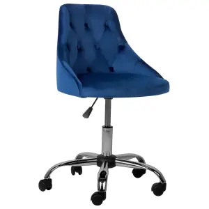 Desk Chair Velvet Navy Blue PARRISH