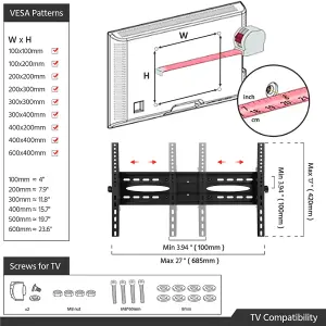 Yaheetech Black Adjustable Mobile TV Stand with Castors and Storage Shelf