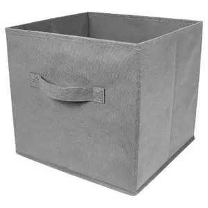 2 Large Square Canvas Cube Storage Box - Foldable - Collapsible Fabric Cubes - Fold Flat When Not In Use