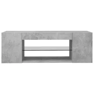 Berkfield TV Cabinet with LED Lights Concrete Grey 90x39x30 cm