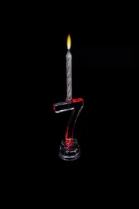 Shatchi Birthday Candle Number 7 Flashing Colour Changing with 4 Candle Cake Decoration