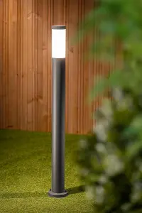 CGC Outdoor Post Pathway Light 1m Anthracite Dark Grey Opal Diffuser Garden