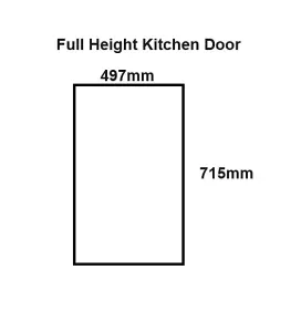 WTC Cashmere Gloss Vogue Lacquered Finish 715mm X 497mm (500mm) Slab Style Full Height Kitchen Door Fascia Undrilled