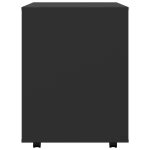 Berkfield Rolling Cabinet Black 60x53x72 cm Engineered Wood