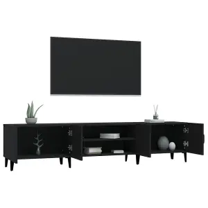 Berkfield TV Cabinet Black 180x31.5x40 cm Engineered Wood