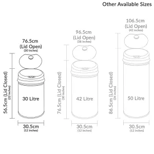 Inmotion 30L Black Stainless Steel Auto Sensor Kitchen Waste Dust Bin