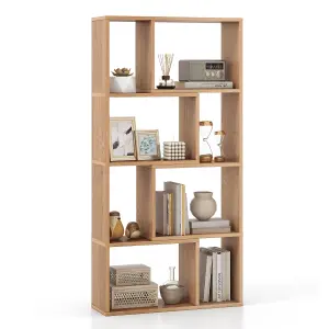 COSTWAY 5-Tier Geometric Bookshelf 120 CM Tall Bookcase Modern 8-Cube Display Shelving