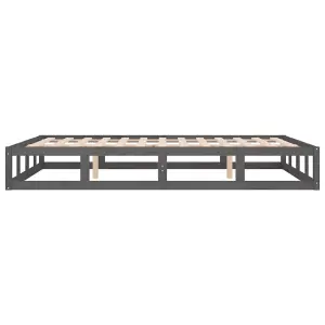 Berkfield Bed Frame Grey 150x200 cm King Size Solid Wood