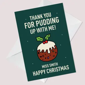 Personalised Funny Christmas Card For Teacher Thank You Card