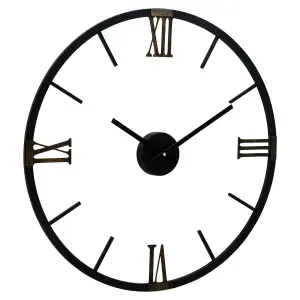 Interiors by Premier Round Black Metal Wall Clock