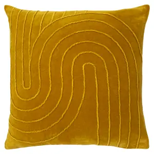 furn. Magnata Square Pleated Velvet Feather Filled Cushion