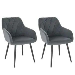 Alvion Upholstered Dining Chair (Set of 2) Grey