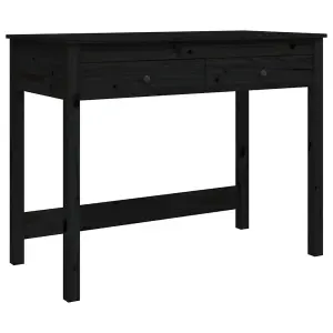 Berkfield Desk with Drawers Black 100x50x78 cm Solid Wood Pine