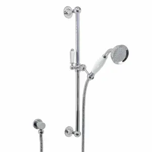 ENKI Chrome Traditional Brass & Ceramic Shower Slider Rail Kit ES009