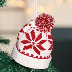 Snowflake Bobble Hat Tree Holiday Shaped Ornament (Set of 6) (Set of 6)