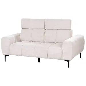 2 Seater Fabric Sofa Beige VEGAMO