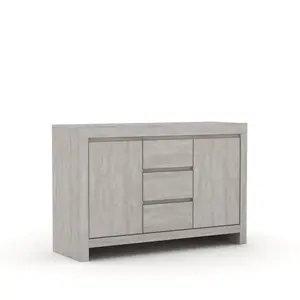 Ellani Cubbot 116Cm Wide 2 Door 3 Drawer Sideboard Dusty Grey Oak