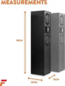 Floor Standing Tower Speakers - Fenton SHF700B 2X 6.5" Black