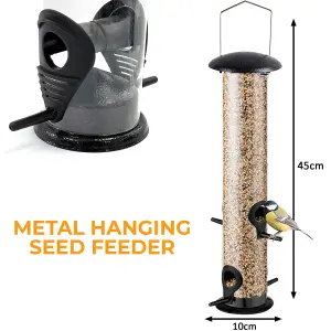 SET OF 3 Metal Bird Nut Seed Feeder Hanging Large Easy Fill Wild Bird Feeding Station