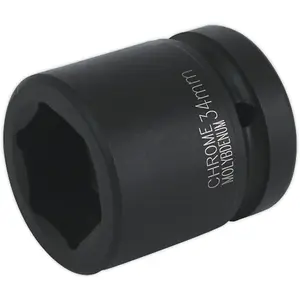 Durable 34mm Forged Impact Socket for 1 Inch Drive Wrenches