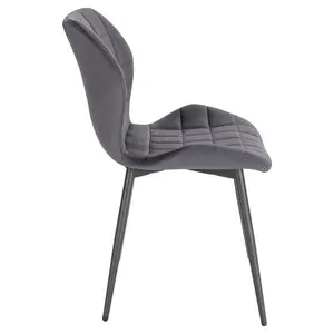 Hyampom Velvet Wing Back Side Chair Dark Grey